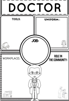 Preview of Community Helper Graphic Organizers / Worksheets: Doctor
