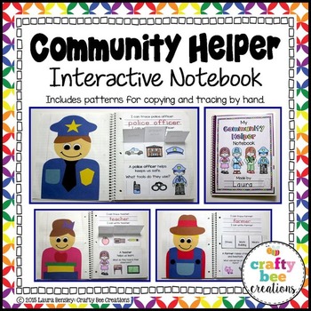 Preview of Community Helper Interactive Notebook | Crafts | Worksheet Activities