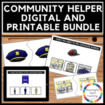 Preview of Community Helper Life Skills Printable and Digital Bundle