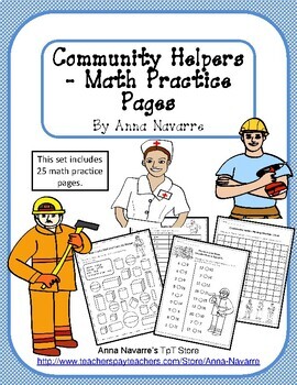 Preview of Community Helper Math Practice Pages