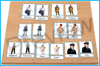 Preview of Community Helper Montessori 3 Part Cards-People at Work-Safari LTD Toob + BONUS