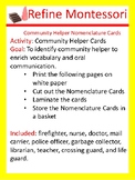 Community Helper Nomenclature Cards