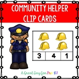 Community Helper Number Clip Cards for Preschool, Prek, an