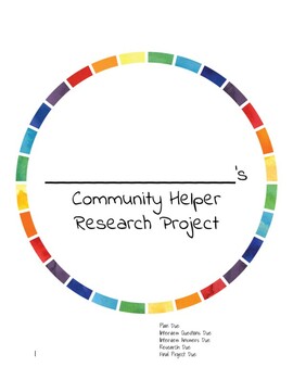 Preview of Community Helper Project + rubrics included