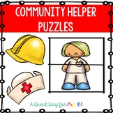 Community Helper Puzzles FREEBIE for Preschool, Prek, and 