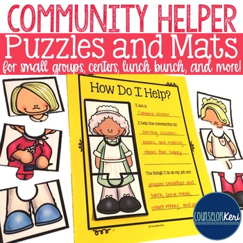 Preview of Community Helper Puzzles and Puzzle Mats - Elementary School Counseling - Career