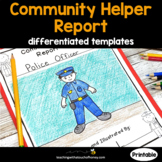 Community Helpers | Research Project | Printable Report Wr