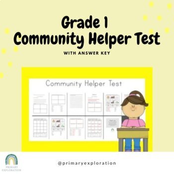 Preview of Primary Community Helper Test (with answer key) - Social Studies Assessment