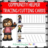 Community Helper Tracing/Cutting Cards for Preschool, Prek