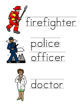 Preview of Community Helper Vocabulary Cards