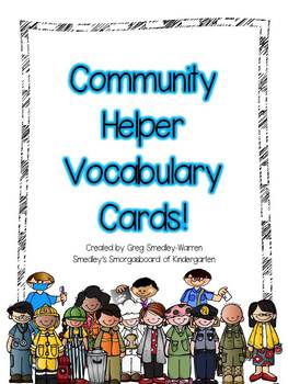 Preview of Community Helper Vocabulary Cards FREEBIE!
