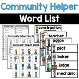 Community Helper Words - Writing Center Word Lists