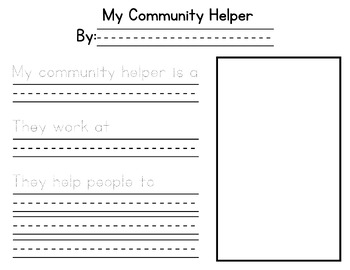 Preview of Community Helper Writing