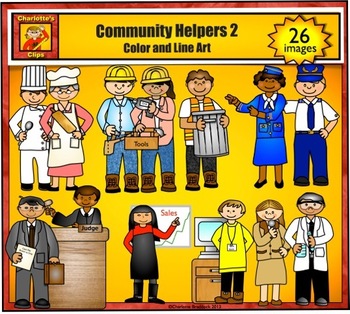 Preview of Community Helpers 2 - Jobs and Career Clip Art by Charlotte's Clips