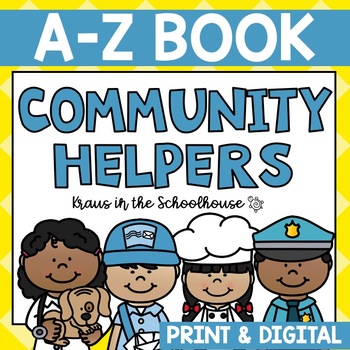 Preview of Community Helpers A-Z Book |Careers A-Z | Easel Activity Distance Learning