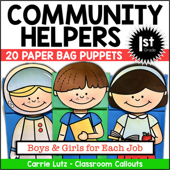 Preview of Community Helpers Activities / Crafts / Puppets - Boys and Girls