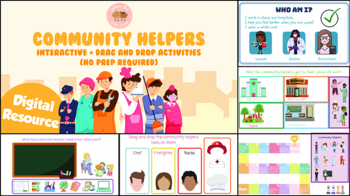 Preview of Community Helpers - Activities (Digital + No Prep Required)