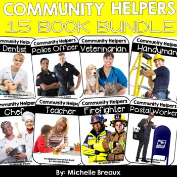 Preview of Community Helpers Adapted Book Bundle (ULS- April Unit 23) Ecomomics