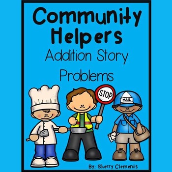 Preview of Community Helpers Addition Word Problems | Worksheets | Number Line