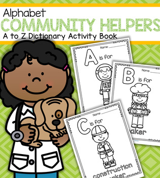 Preview of Community Helpers Alphabet - A to Z Activity Book