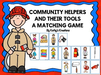 Preview of Community Helpers And Their Tools Matching Game