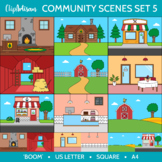 Community Helpers Background Scenes Clipart