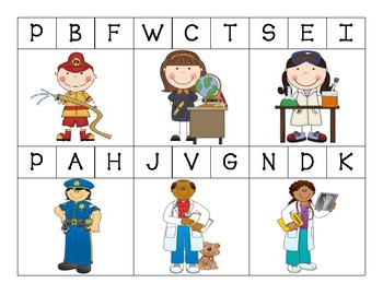 Preview of Community Helpers Beginning Sounds