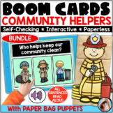 Community Helpers: Boom Cards & Paper Bag Puppets – Bundle