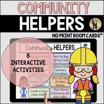 Preview of Community Helpers Boom Cards™ for Speech Therapy