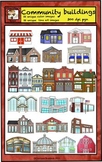 Community Helpers Buildings Clip Art for city and country