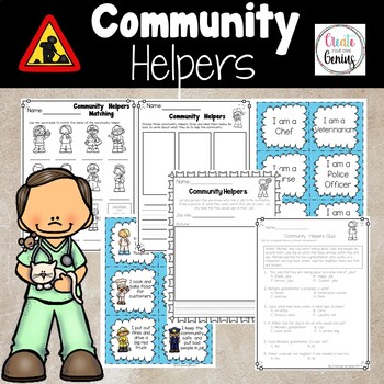 Community Helpers Match up by Create Your Own Genius | TpT