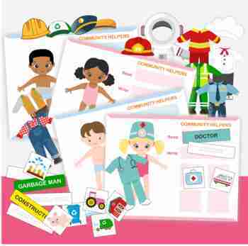 Preview of Community Helpers Worksheets , Аfrican American, Occupation Printable