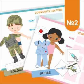 Preview of Community Helpers Matching Activity, Occupation Printable Busy Book