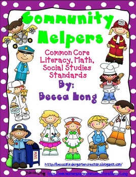 Preview of Community Helpers CC Social Studies, Literacy & Math