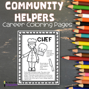 Preview of Community Helpers Career Coloring Pages
