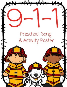 Preview of Community Helpers Circle Time Song- 9-1-1 Song and Poster Activity