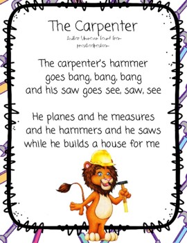 Community Helpers Circle Time Song and Game- The Carpenter by Miss ...