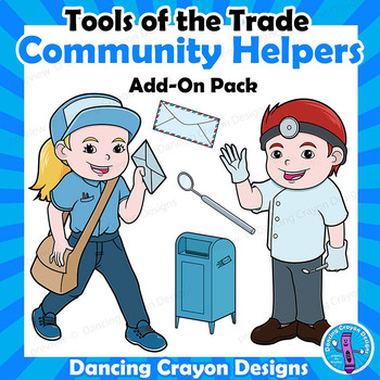 Preview of Community Helpers Clip Art - ADD-ON Pack - Dentist and Mail Carrier