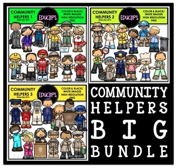 Preview of Community Helpers Clip Art Big Bundle {Educlips Clipart}