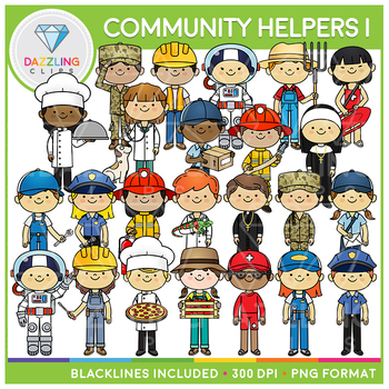 community helper clipart black and white