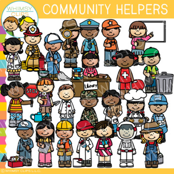 Preview of Community Helpers Occupations Kids Clip Art