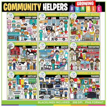 Preview of Community Helpers Clip Art Bundle! - 339 Illustrations - Save 25%!