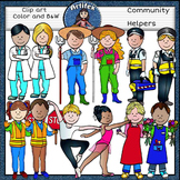 Community Helpers Clip Art -Color and B&W- 48 items!