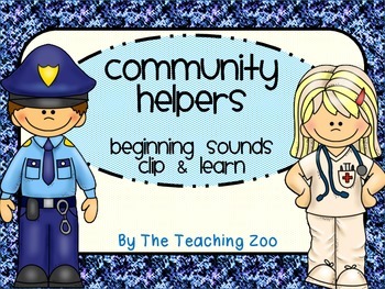 Preview of Community Helpers Clip & Learn Beginning Sounds