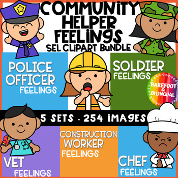 Preview of Community Helpers Clipart Feelings Bundle - Emotions Clipart - SEL Bundle