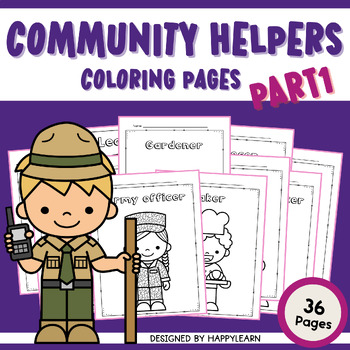 Preview of Community Helpers Coloring Page| Part 1