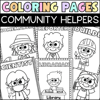 Preview of Community Helpers Coloring Pages - Alphabet Careers - 26 Pages from A-Z