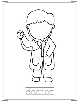 Community Helpers Coloring & Tracing Booklet by Nina Clayton | TPT