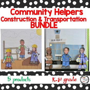 Preview of Community Helpers Transportation & Trade Workers BUNDLE  K - First Grade
