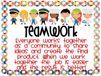 Preview of Community Helpers Cooperative Group Work Cards and Posters